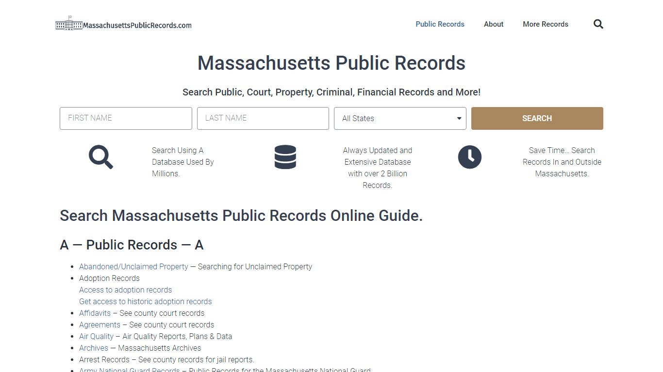 State of Massachusetts Public Records Guide: MassachusettsPublicRecords.com